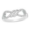 Zales 1/5 Ct. T.W. Diamond Sideways Infinity Flame Ring In Sterling Silver Rings