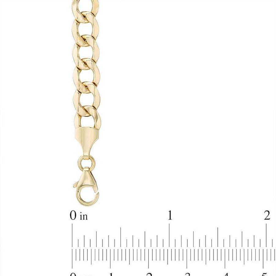 Zales Men'S 7.0Mm Curb Chain Necklace In Hollow 14K Gold - 20" Necklaces