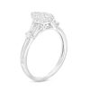 Zales 1/3 Ct. T.W. Pear-Shaped Multi-Diamond Frame Vintage-Style Engagement Ring In 10K White Gold Rings