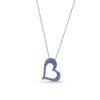 Zales Blue And White Lab-Created Sapphire Reversible Tilted Open Heart Pendant In Sterling Silver Necklaces