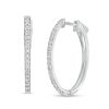 Zales 1 Ct. T.W. Diamond Oval Hoop Earrings In 14K White Gold Earrings