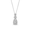 Zales 3/4 Ct. T.W. Lab-Created Diamond Floral Top Drop Pendant In 10K White Gold Necklaces