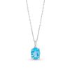 Zales Oval Swiss Blue Topaz Pendant In Sterling Silver Necklaces