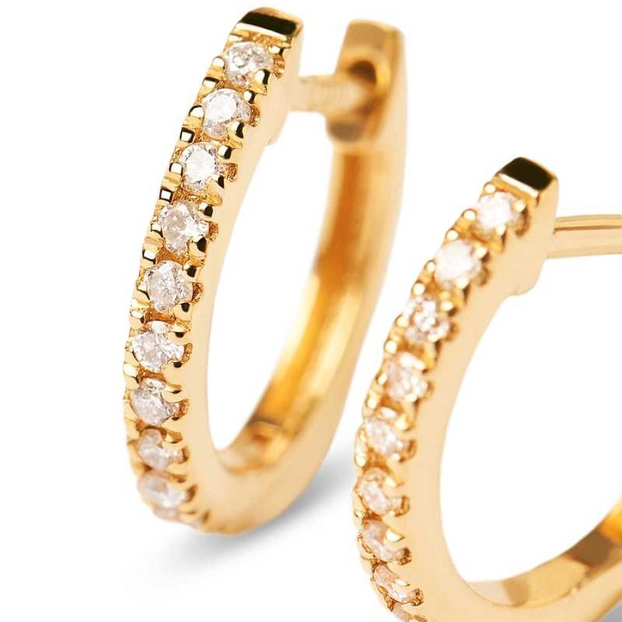 Zales Pdpaola At Zales 1/5 Ct. T.W. Lab-Created Diamond Huggie Hoop Earrings In 18K Gold Earrings