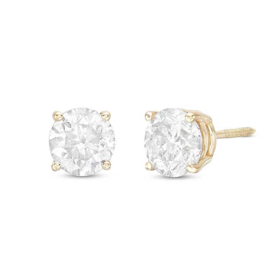 Zales 1-1/4 Ct. T.W. Diamond Solitaire Stud Earrings In 10K Gold (I/I3) Earrings