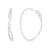 Zales 1 Ct. T.W. Diamond Inside-Out Abstract Twist Hoop Earrings In 10K White Gold Earrings