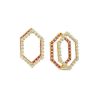 Zales Lab-Created Ruby And White Lab-Created Sapphire Double Hexagon Earrings In 10K Gold Earrings