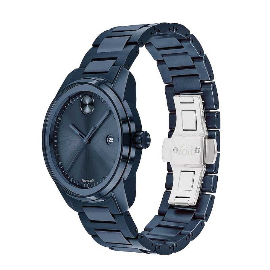 Movado Men'S Movado Bold® Verso Blue Ip Watch With Blue Dial (Model: 3600737) Watches