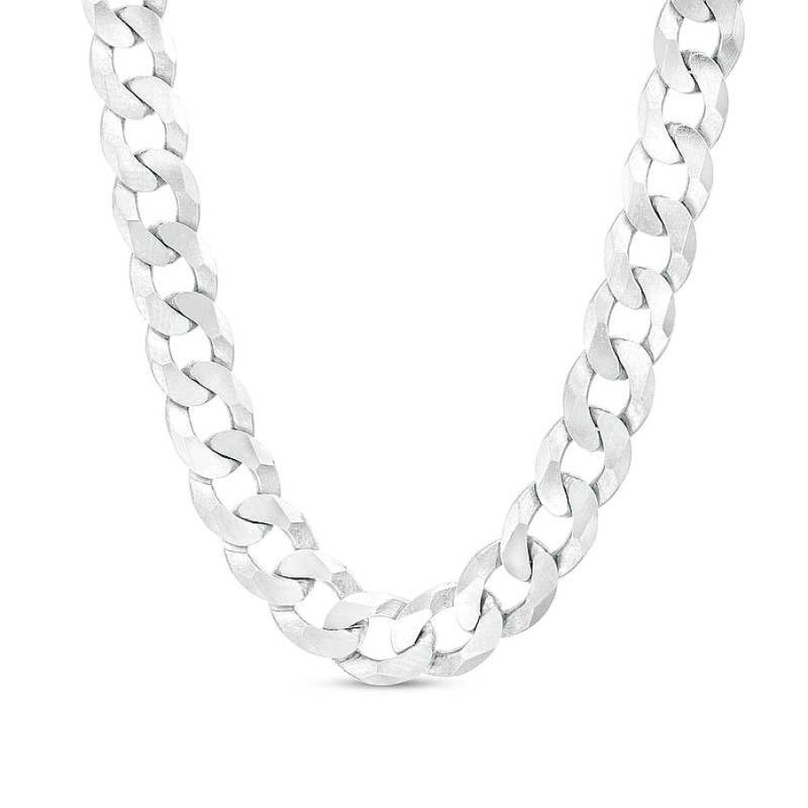 Zales Men'S 7.6Mm Curb Chain Necklace In Sterling Silver - 24" Necklaces