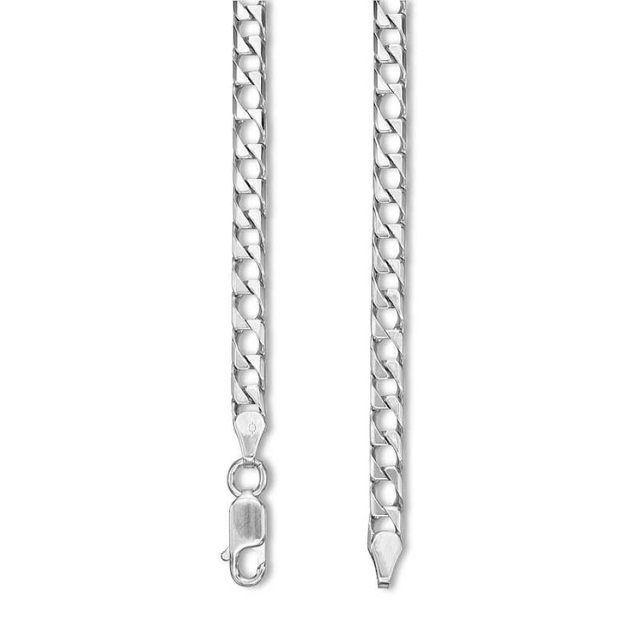 Zales 4.9Mm Diamond-Cut Curb Chain Necklace In Solid Sterling Silver - 22" Necklaces