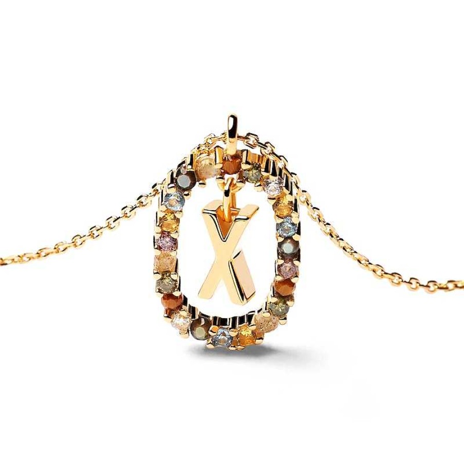 Zales Pdpaola At Zales Multi-Color "X" Pendant In Sterling Silver With 18K Gold Plate Necklaces