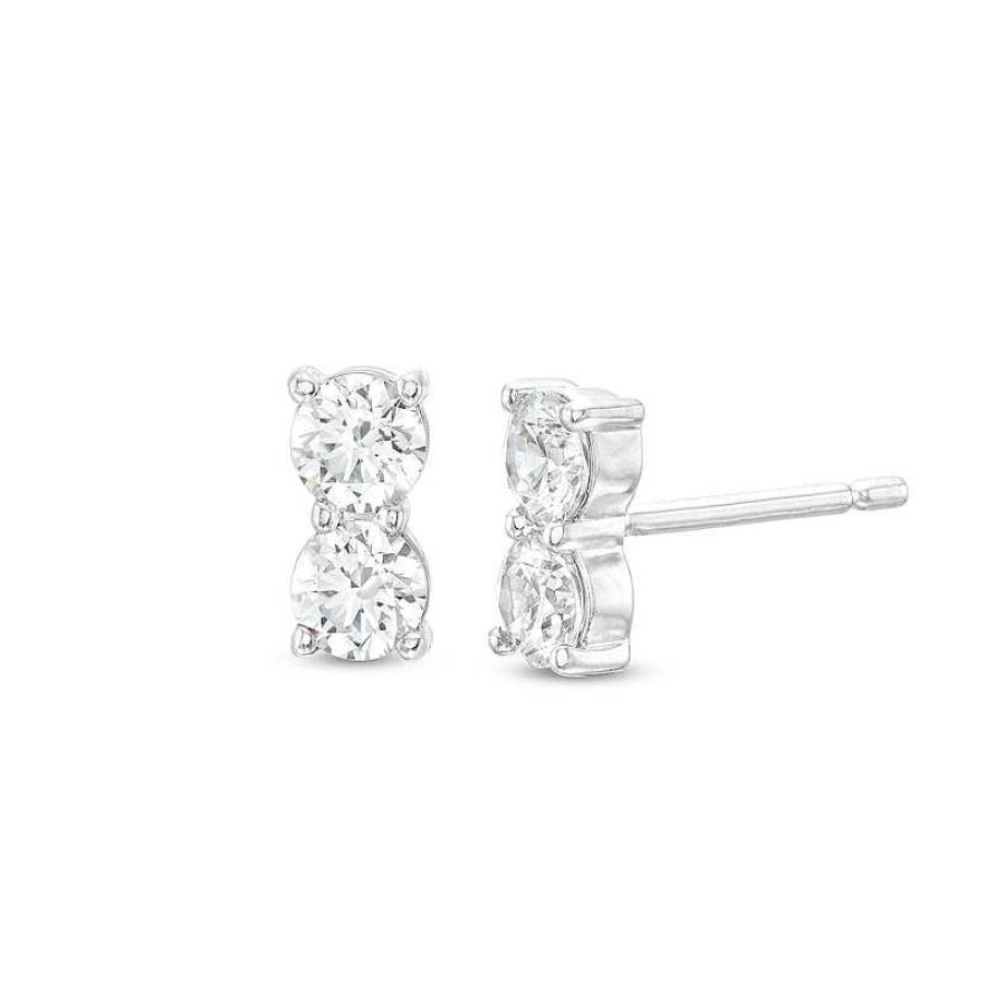 Zales 1 Ct. T.W. Diamond Duo Stud Earrings In 10K White Gold Earrings