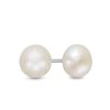 Zales 7.0Mm Button Cultured Freshwater Pearl Stud Earrings In Sterling Silver Earrings