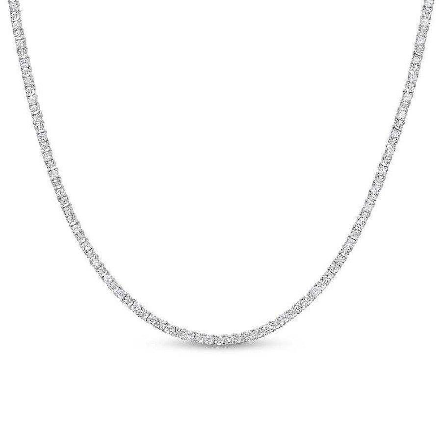 Zales Men'S 3 Ct. T.W. Diamond Tennis Necklace In 10K White Gold 22" Necklaces