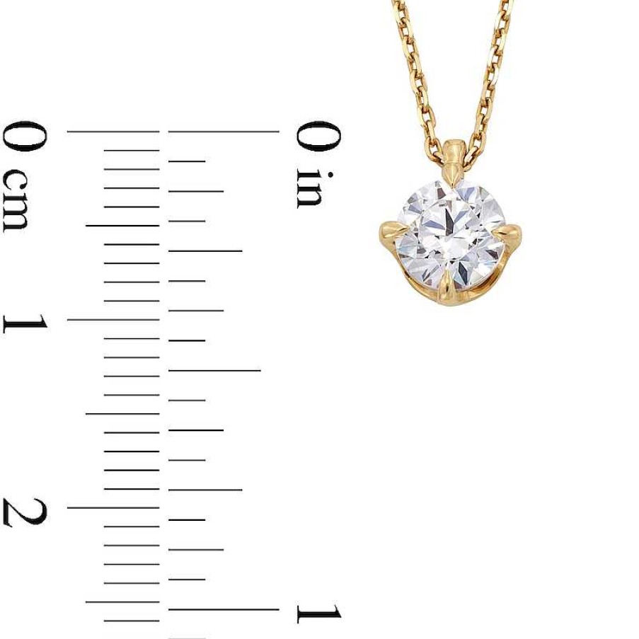 Zales 1 Ct. Certified Lab-Created Diamond Solitaire Pendant In 14K Gold (F/Si2) - 19" Necklaces