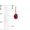 Zales Oval Ruby And 1/20 Ct. T.W. Diamond Drop Earrings In 10K Gold Earrings