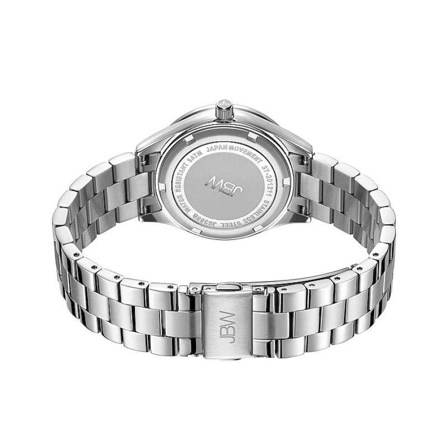 JBW Ladies' Jbw Mondrian 1/6 Ct. T.W. Diamond And Crystal Accent Watch With Silver-Tone Dial (Model: J6388B) Watches