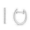 Zales 1/10 Ct. T.W. Diamond Huggie Hoop Earrings In 10K White Gold Earrings