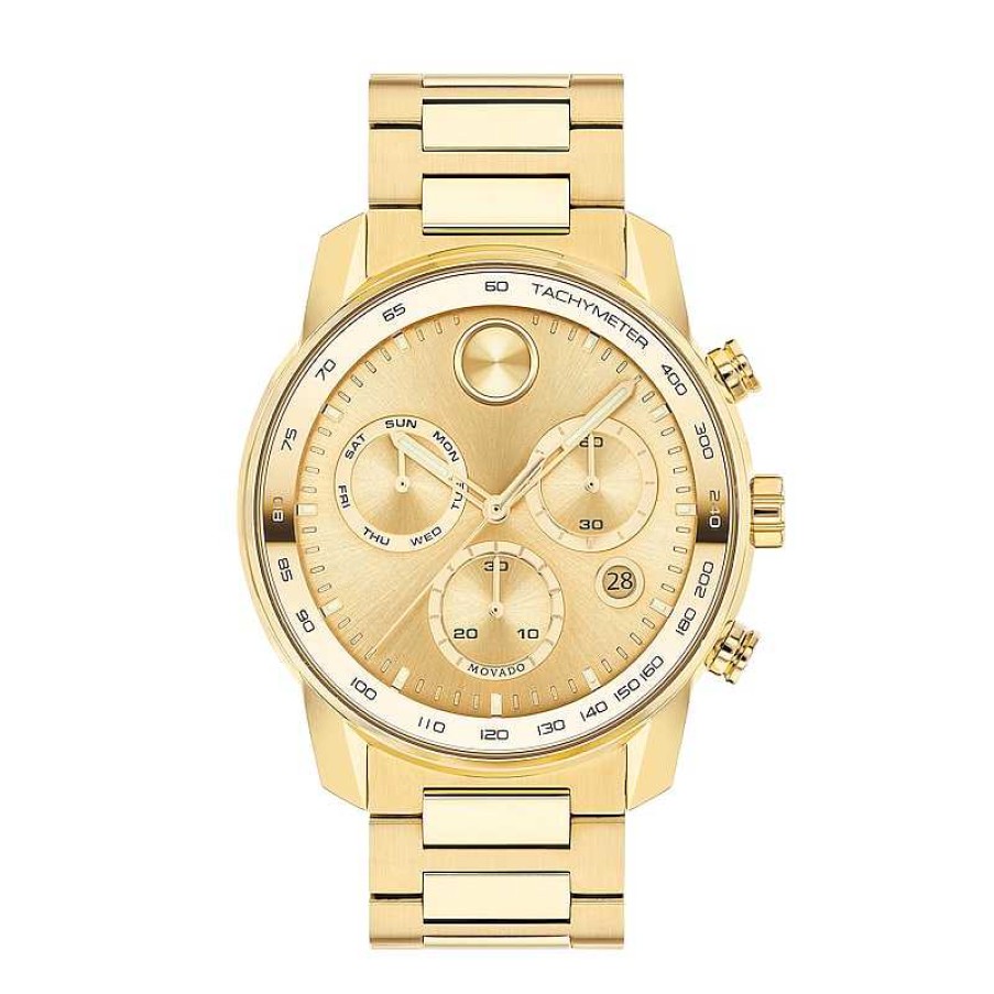 Movado Men'S Movado Bold® Verso Gold-Tone Ip Chronograph Watch With Gold-Tone Dial (Model: 3600741) Watches