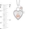 Zales Collector'S Edition Enchanted Disney 100Th Anniversary Diamond Heart Lock Pendant In Sterling Silver And 10K Rose Gold Necklaces