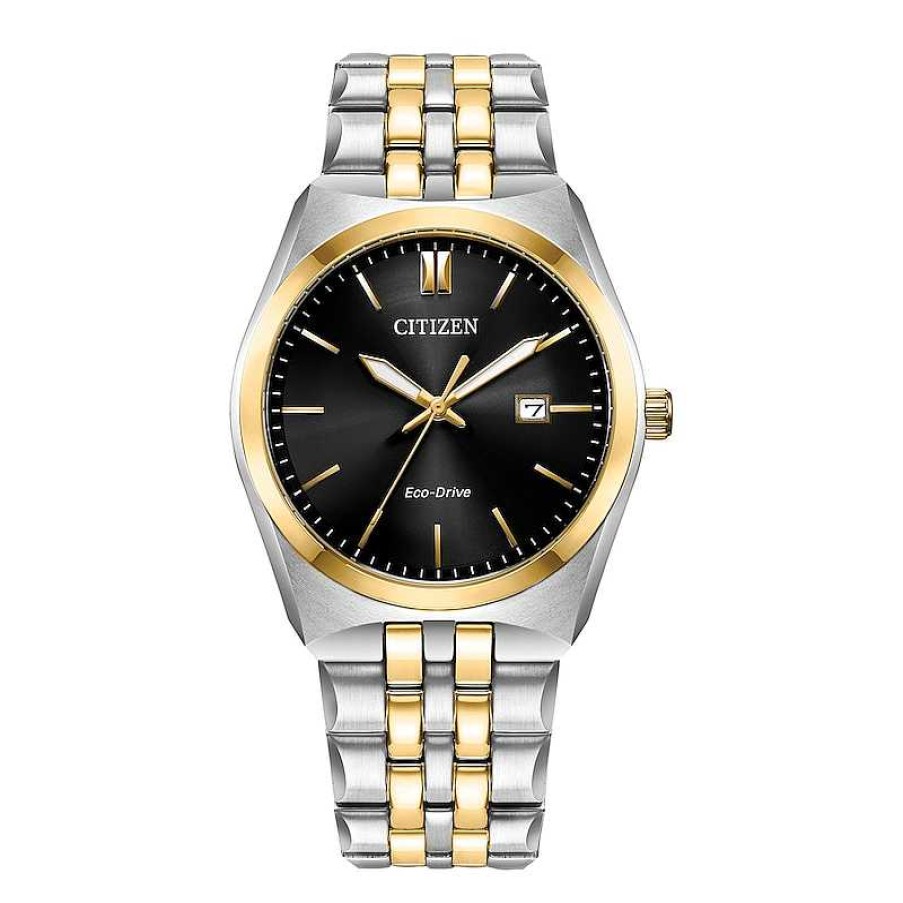 Citizen Men'S Citizen Eco-Drive® Corso Two-Tone Watch With Black Dial (Model: Bm7334-58E) Watches