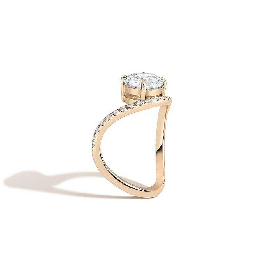 Zales Zales X Shahla 2-1/3 Ct. T.W. Certified Lab-Created Diamond Zaha Dip Pav Engagement Ring In 14K Gold (F/Vs2) Rings