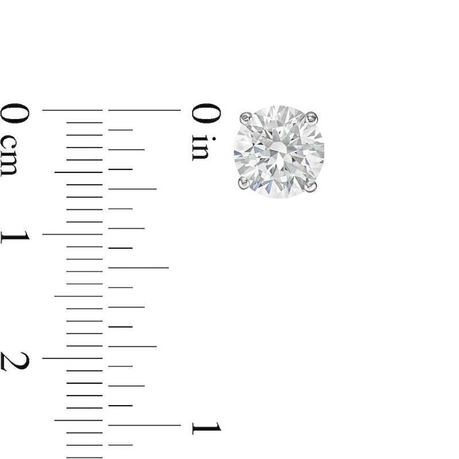 Zales 3 Ct. T.W. Certified Lab-Created Diamond Solitaire Stud Earrings In 14K White Gold (F/Si2) Earrings