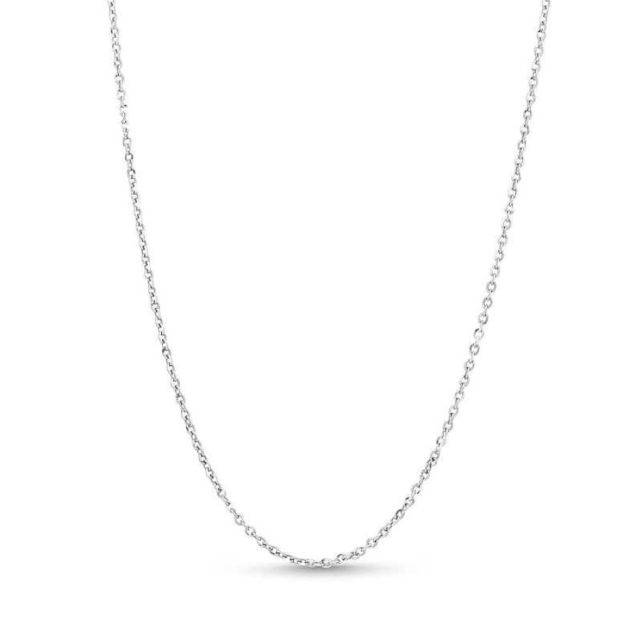 Zales Diamond-Cut 1.2Mm Cable Chain Necklace In Solid 14K White Gold - 18" Necklaces