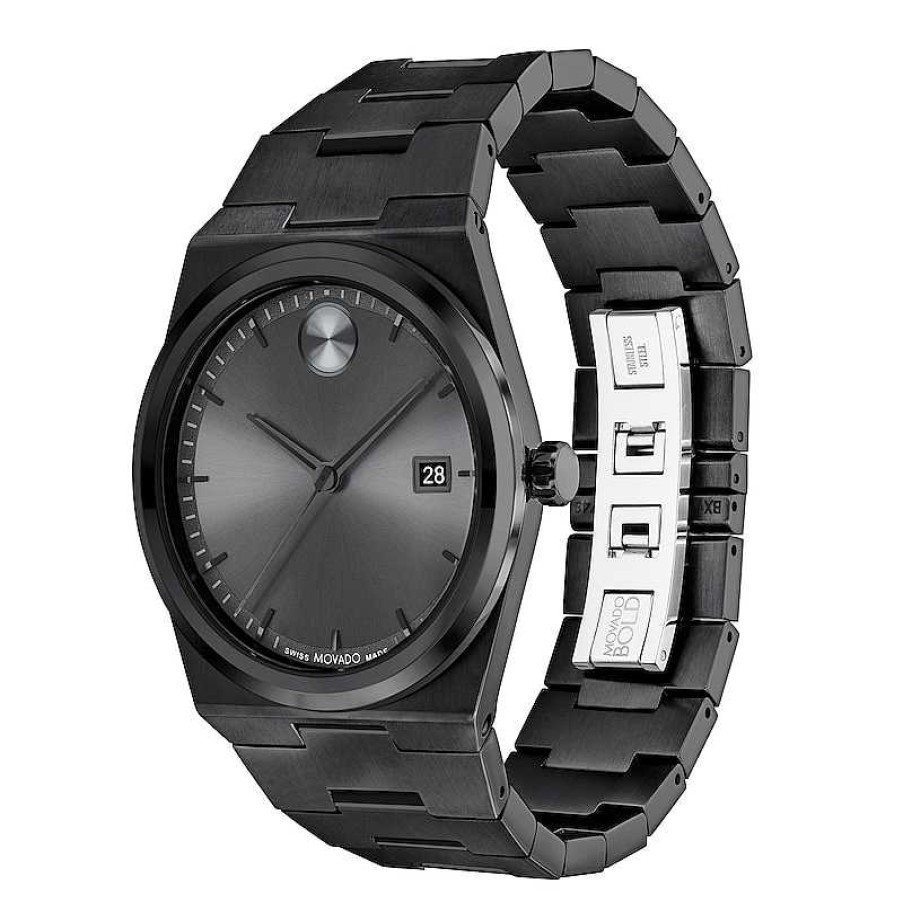 Movado Bold Men'S' Movado Bold® Quest Black Ip Watch With Grey Dial (Model: 3601224) Watches