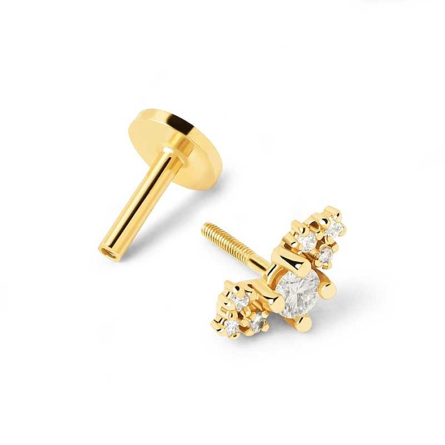 Zales Pdpaola At Zales 1/10 Ct. T.W. Lab-Created Diamond Burst Single Stud Earring In 18K Gold Earrings