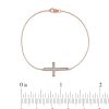 Zales 1/8 Ct. T.W. Diamond Sideways Cross Bracelet In 10K Rose Gold - 7.25" Bracelets