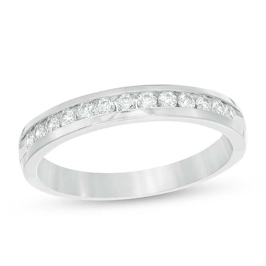 Zales 1/4 Ct. T.W. Diamond Channel Band In 14K White Gold Rings