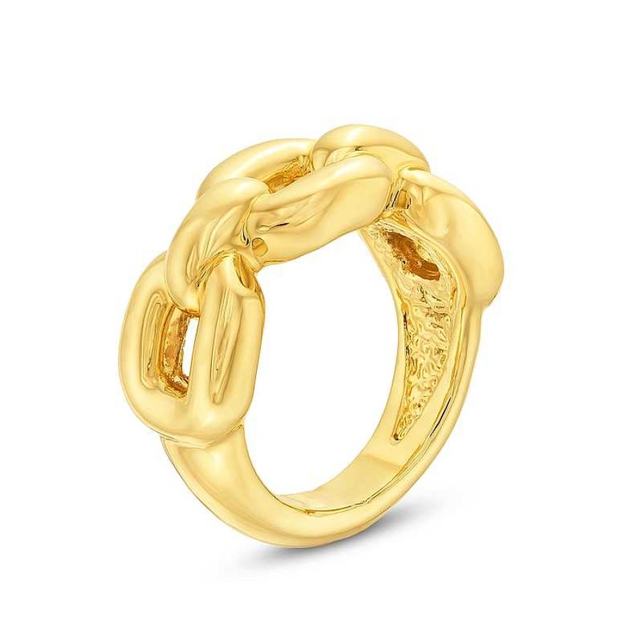 Zales Sculpted Chain Link Ring In Hollow 14K Gold Rings