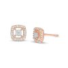 Zales 1/8 Ct. T.W. Diamond Cushion Stud Earrings In 10K Rose Gold Earrings