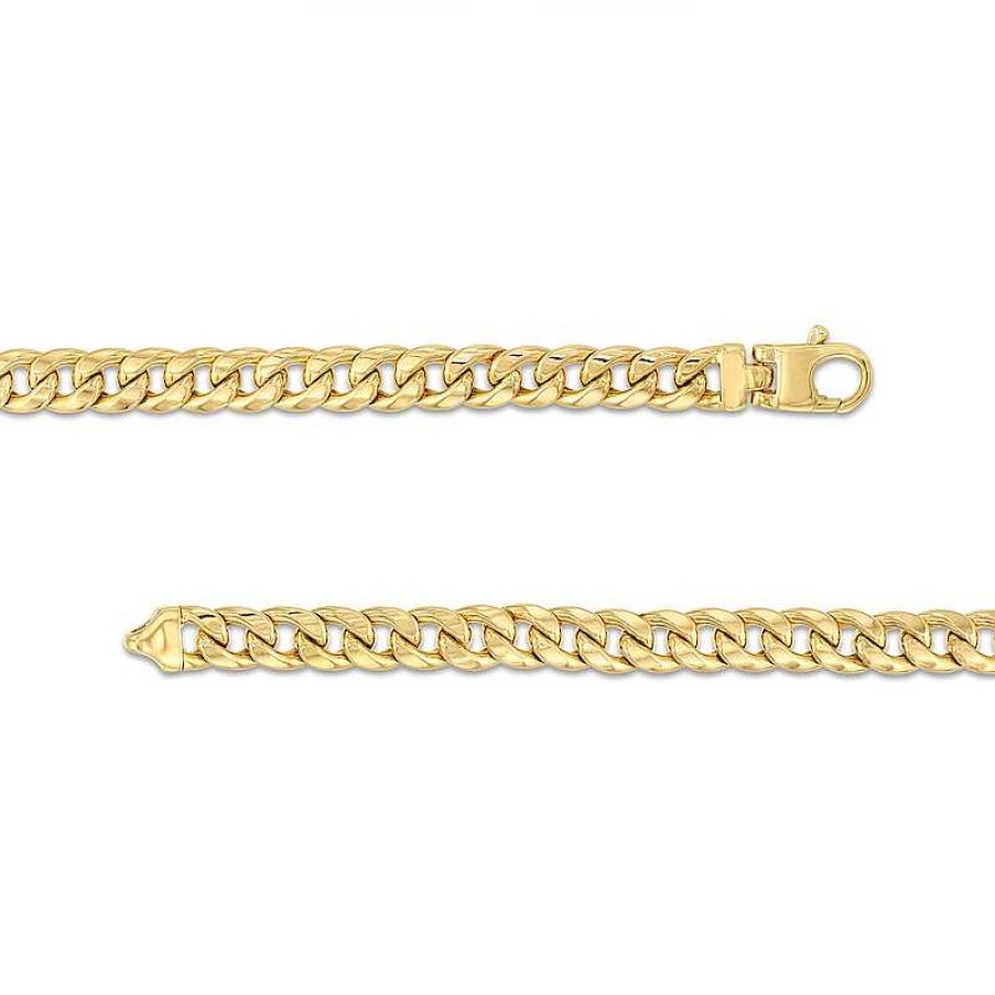 Zales 1-1/8 Ct. T.W. Diamond Station Cuban Curb Chain Necklace In 10K Gold - 22" Necklaces