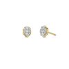 Zales 1/4 Ct. T.W. Princess And Round-Cut Diamond Halo Scalloped-Edge Stud Earrings In 10K Gold Earrings