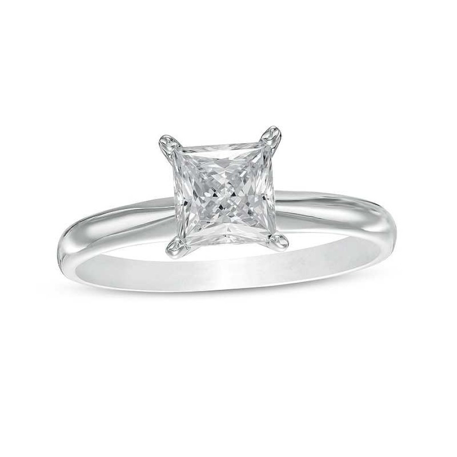 Zales 1 Ct. Certified Princess-Cut Lab-Created Diamond Solitaire Engagement Ring In 14K White Gold (F/Vs2) Rings