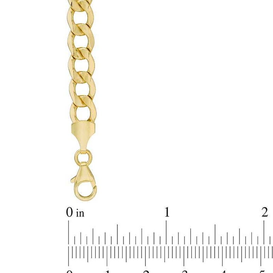 Zales Men'S 7.0Mm Curb Chain Necklace In Hollow 14K Gold - 24" Necklaces