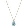 Zales Pear-Shaped Swiss Blue Topaz And White Lab-Created Sapphire Frame Pendant In Sterling Silver With 18K Gold Plate Necklaces