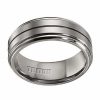 Zales Triton Men'S 8.0Mm Comfort Fit Center Groove Titanium Wedding Band Rings