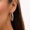 Zales Made In Italy 30.0Mm Diamond-Cut Tube Hoop Earrings In 14K Gold Earrings