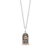 Zales Enchanted Disney Belle 1/5 Ct. T.W. Champagne Diamond And Rose Pendant In Sterling Silver And 10K Rose Gold Necklaces