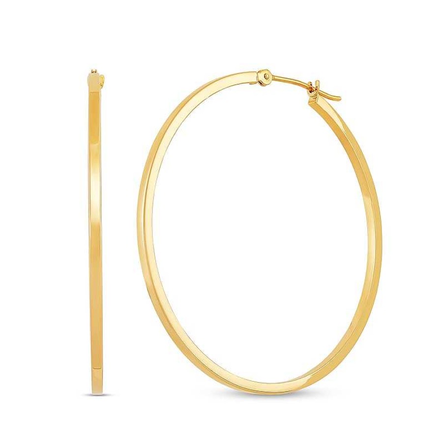 Zales 1-1/2 X 40.0Mm Square Tube Hoop Earrings In Hollow 14K Gold Earrings