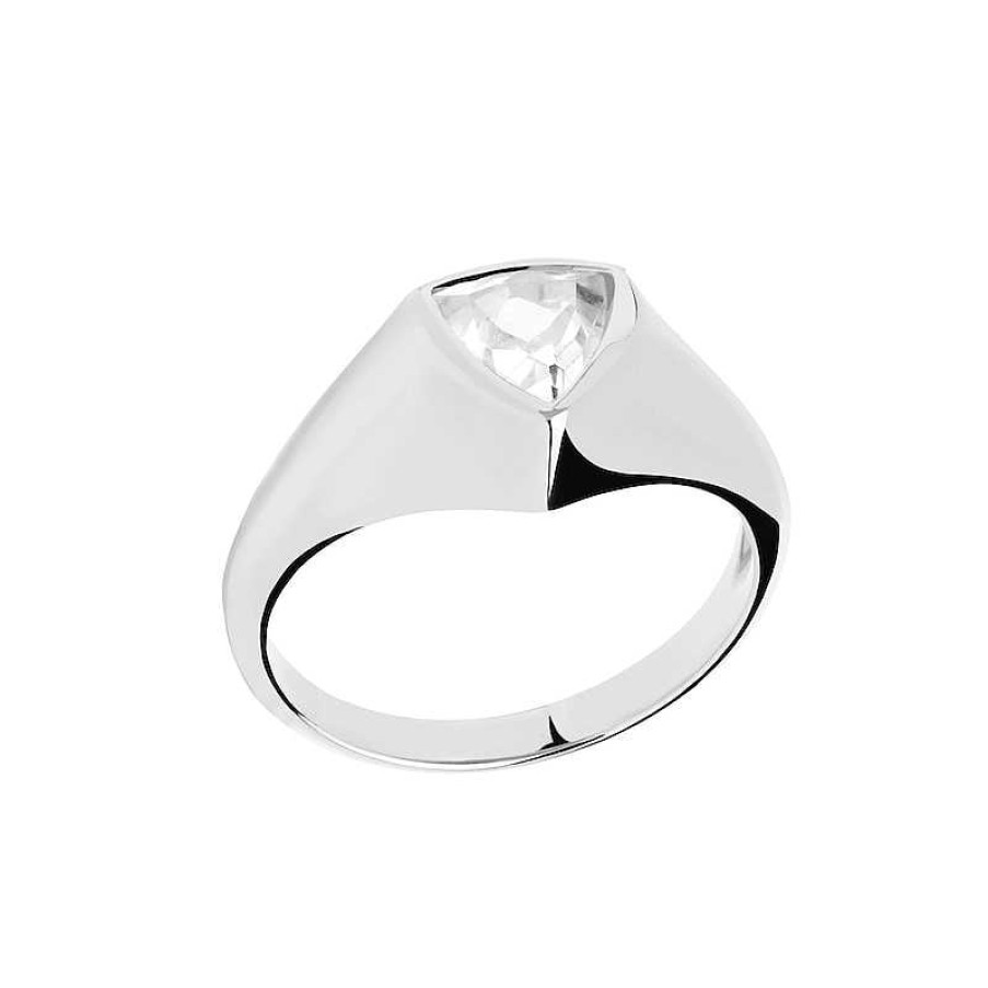 Zales Pdpaola At Zales 6.0Mm Trillion-Cut Cubic Zirconia Signet Ring In Sterling Silver Rings