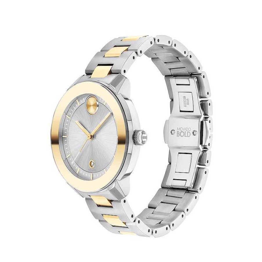 Movado Ladies' Movado Bold® Verso Two-Tone Ip Watch With Silver-Tone Dial (Model: 3600749) Watches