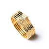 Zales Pdpaola At Zales Cubic Zirconia Ribbed Ring In Sterling Silver With 18K Gold Plate Rings