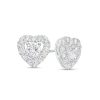 Zales 3/4 Ct. T.W. Certified Lab-Created Diamond Frame Heart Stud Earrings In 14K White Gold (F/Si2) Earrings