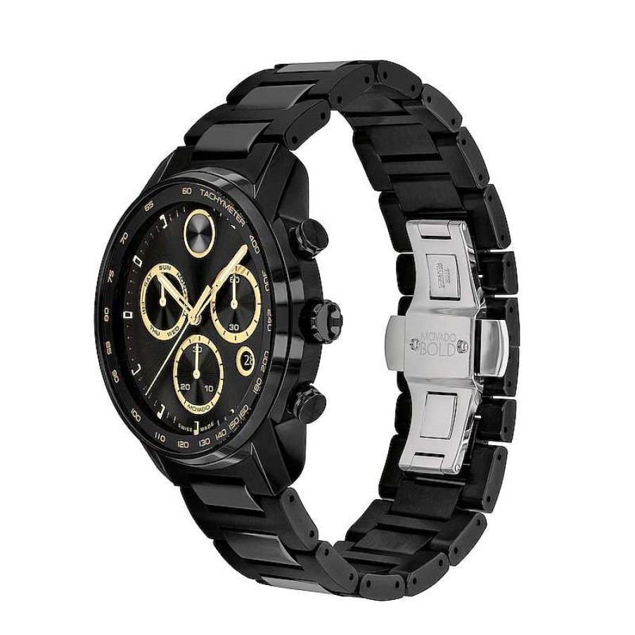 Movado Men'S Movado Bold® Verso Black Ip Chronograph Watch With Black Dial (Model: 3600906) Watches