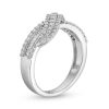 Zales 1/2 Ct. T.W. Baguette And Round Diamond Edge Bypass Overlay Ring In 10K White Gold Rings