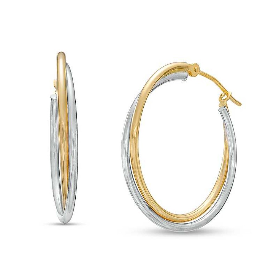 Zales 25.0Mm Intertwined Tube Hoop Earrings In 14K Gold Earrings